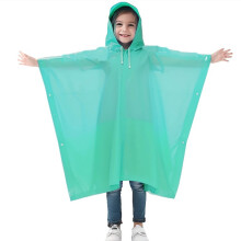 Børneregnponcho til piger 4-8, EVA vandtæt, grøn