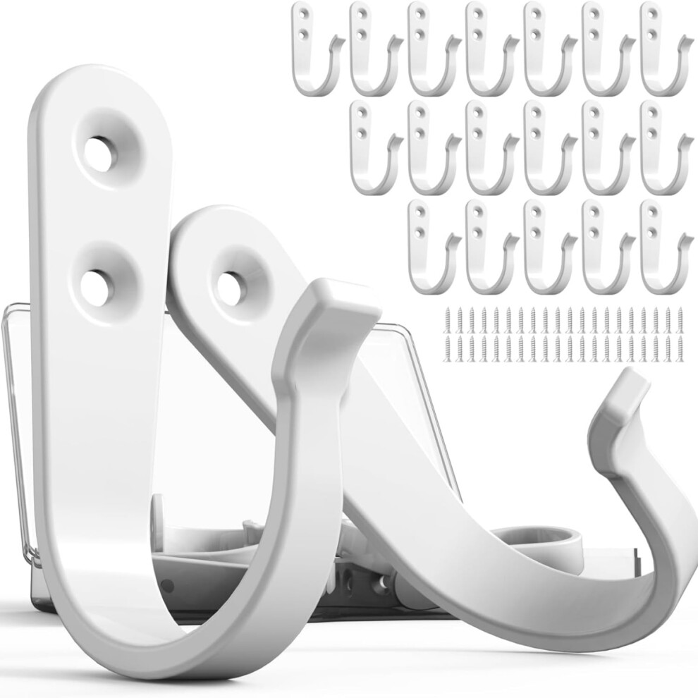 Wall Hook For Coats - Heavy Duty Single Prong, 20 Pack With 962125030129