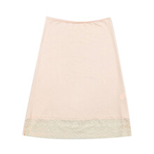 Women's knee-length half slip with lace trim