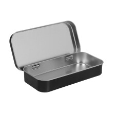 Caja de metal negro hermética para almacenamiento (1 unidad)