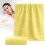Manta de microfibra coral fleece, 35,5 x 75 cm (14 x 29,5 polegadas), extra absorvente e macia, amarela. 2