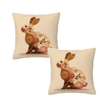 Woodland Rabbit Pillow Covers18x18Inches Set of2