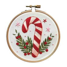 Weihnachtsstickset, Baumwoll-Leinen, 23 x 25 cm