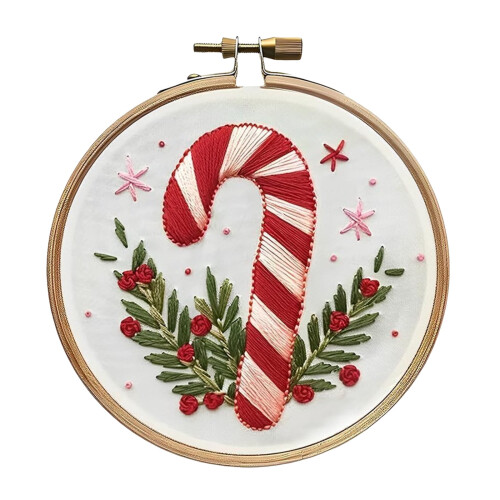 Kit de Bordado de Natal em Algodão e Linho 23x25cm