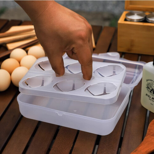 Egg Container,8x6x2in Shockproof Case,6 Slot Storage,Camping Picnic Essentials,Portable 2