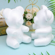 Modelo de Urso de Espuma Branca para Artesanato - Pacote com 2