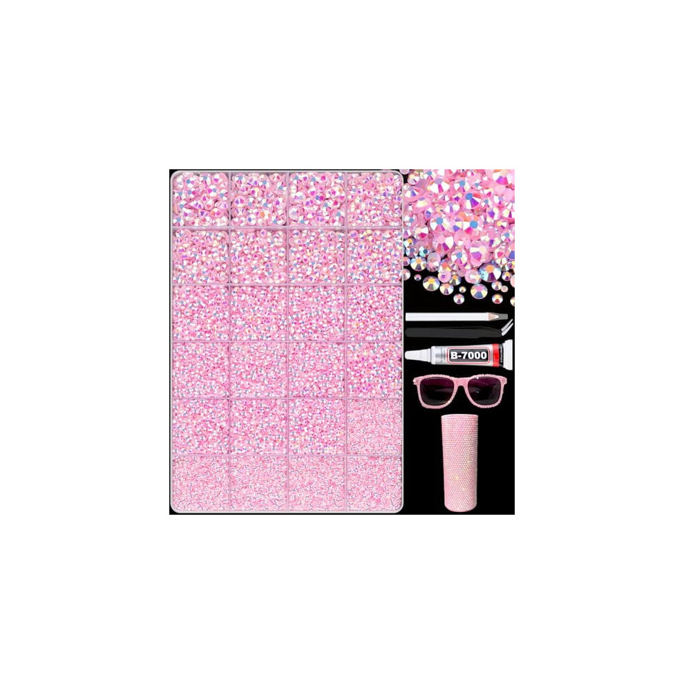 Light Pink AB Rhinestones Non-Hotfix Flatback 25000 pcs