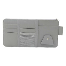 Porta-cartões para carro com proteção solar, ideal para cartões de visita e óculos.