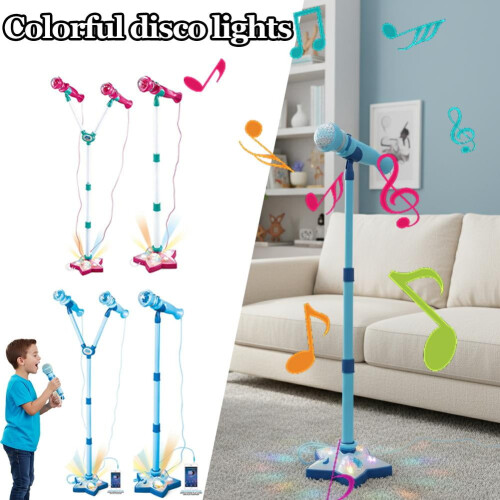 Microfone em formato de estrela com suporte, brinquedo de microfone tudo-em-um 1