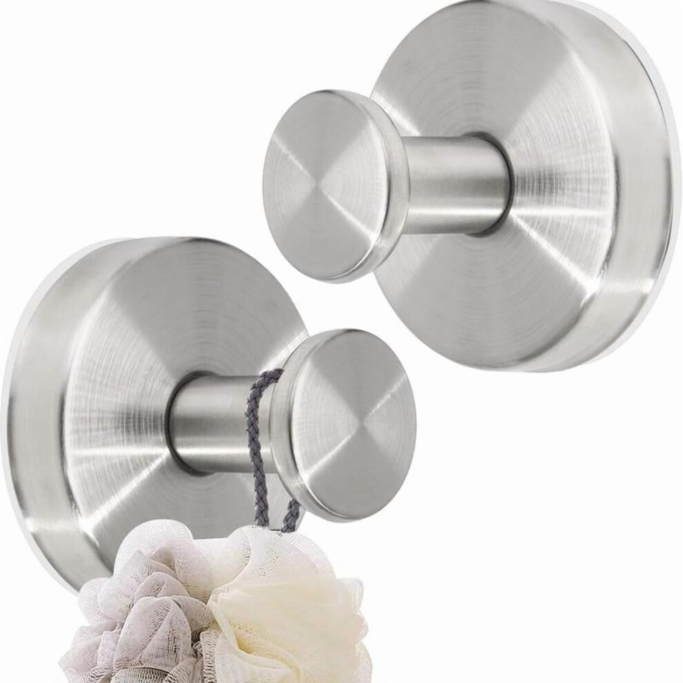 Decerk Suction Cup Shower Hooks - Stainless Steel, 2 Pack 9058772196941