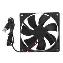 USB-koelventilator 12 cm, stil, hoge luchtstroom, zwart