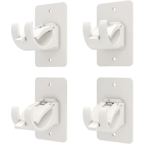 Supports de rideaux blancs universels réglables (lot de 4)