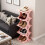 Étagère à chaussures verticale AuroraX à 4 niveaux rose 6