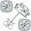 Moissanite Stud Earrings 925 Silver 18K White Gold Plated 1