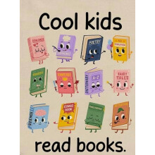 Poster de perete cu copii citind – Ilustrație colorată de carte