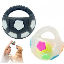 Pelota relajante para perros con asa y chirriador.