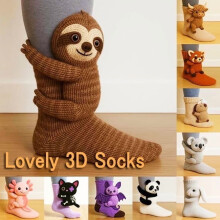 CYBIBO3D Pletené ponožky Sloth Teplé hrubé zimné unisex pár