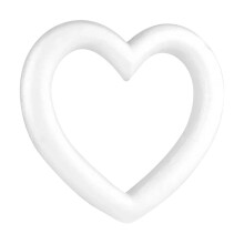 Guirlanda de espuma em formato de coração oco, branca, 15 cm x 15 cm (1 unidade)