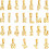 18K Gold Plated Letter Charms Initial Pendant 26pcs 1