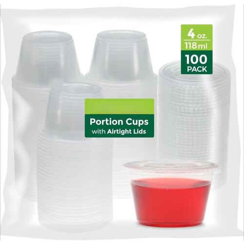 Pahare transparente din plastic, 28 g, cu capac (100 seturi)