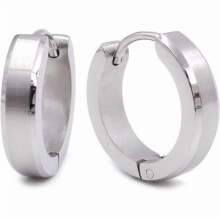 Náušnice Huggie z nehrdzavejúcej ocele so skoseným okrajom 16 mm