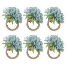 Lot de 6 ronds de serviette en forme de chrysanthème