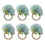 Lot de 6 ronds de serviette en forme de chrysanthème 1