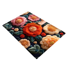 Fußmatte mit künstlichen Blumen, 40 x 60 cm, rutschfest