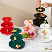 Alzata per cupcake in plastica a 3 livelli, supporto per dessert e cupcake, torre espositiva per torte, frutta e caramelle per matrimoni, feste di