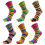Calcetines de algodón de cinco dedos para mujer, a rayas arcoíris (6 pares) 3