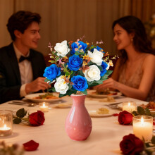 Buquê de rosas artificiais azuis (1 unidade)