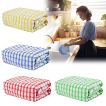 Torchons en microfibre à absorption rapide – Mélange de coton doux, non pelucheux et résistant aux rayures, lingettes de cuisine à séchage