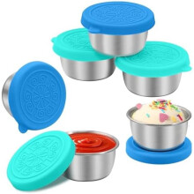 6er-Packung auslaufsichere Saucenbecher aus Edelstahl (47 ml)