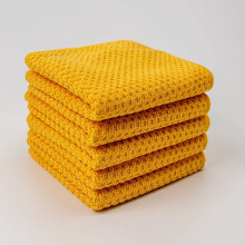 Torchons jaunes 30 x 30 cm, lot de 5