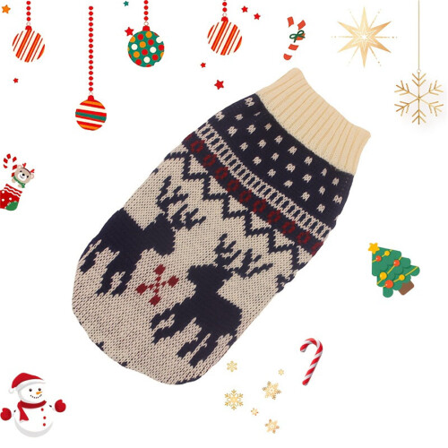 Weihnachtspullover für Hunde – Rentier-Schneeflocken-Design 2