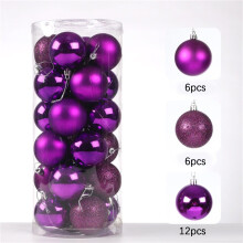 Purple Christmas Baubles 30mm – 24-Pack Shatterproof Tree