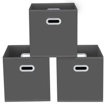 Cubos de almacenamiento de tela plegables con asas, 11x11x11