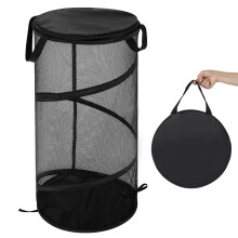 Opvouwbare wasmand van gaas met deksel, 65 liter
