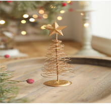 Gold Spiral Christmas Tree Decor with Star Topper Set of 1