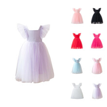 Girls Cap Sleeve Tulle Princess Dress 1 piece