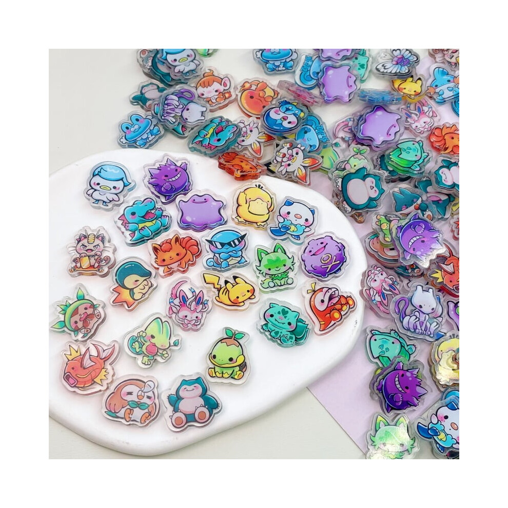 30 Or 60 Pcs Pokã©Mon Acrylic Patches Â Pikachu, Gengar, 9058772233905
