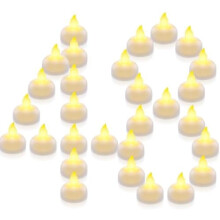 Lot de 48 bougies chauffe-plat flottantes étanches et sans flamme, chaudes