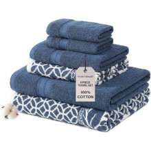 Ensemble de 6 serviettes 100 % coton à motif trèfle