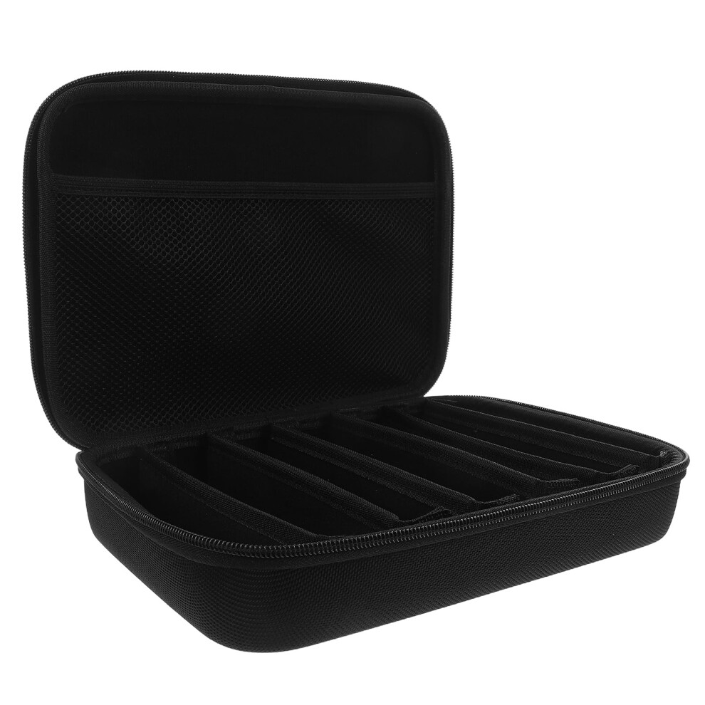 Hard Shell Sunglasses Organizer Case with 7 Slots Black