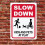 Πινακίδα αλουμινίου "Slow Kids Pets at Play", 8x12 ιντσών, για γειτονιές δρόμου και γκαζόν 2