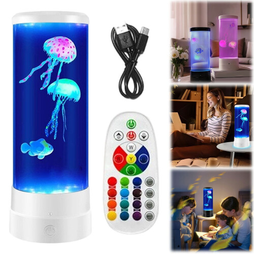 Λάμπα LED με λάβα σε σχήμα μέδουσας για επιτραπέζιο χώρο – Τροφοδοτείται από USB, 1