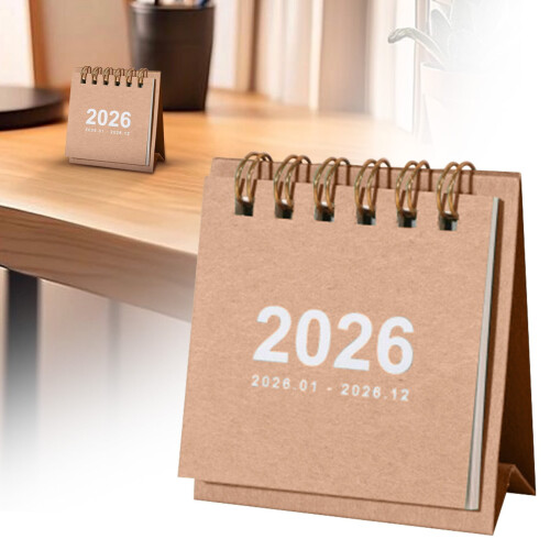 Ημερολόγιο γραφείου Mini2026 (Ιαν–Δεκ), όρθιο, αναδιπλούμενο, 2,5x1,3x2,9", πολύχρωμο 1