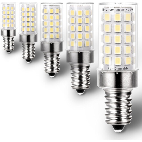 Becuri candelabru LED E126W6000K500lm, pachet de 5