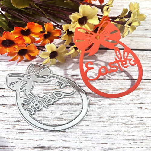 2Pcs Hare Eggs Die Cut Stencils Carbon Steel Cutting Dies for 1