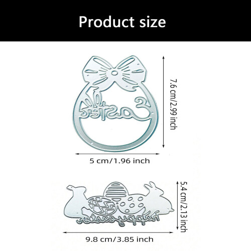 2Pcs Hare Eggs Die Cut Stencils Carbon Steel Cutting Dies for 2